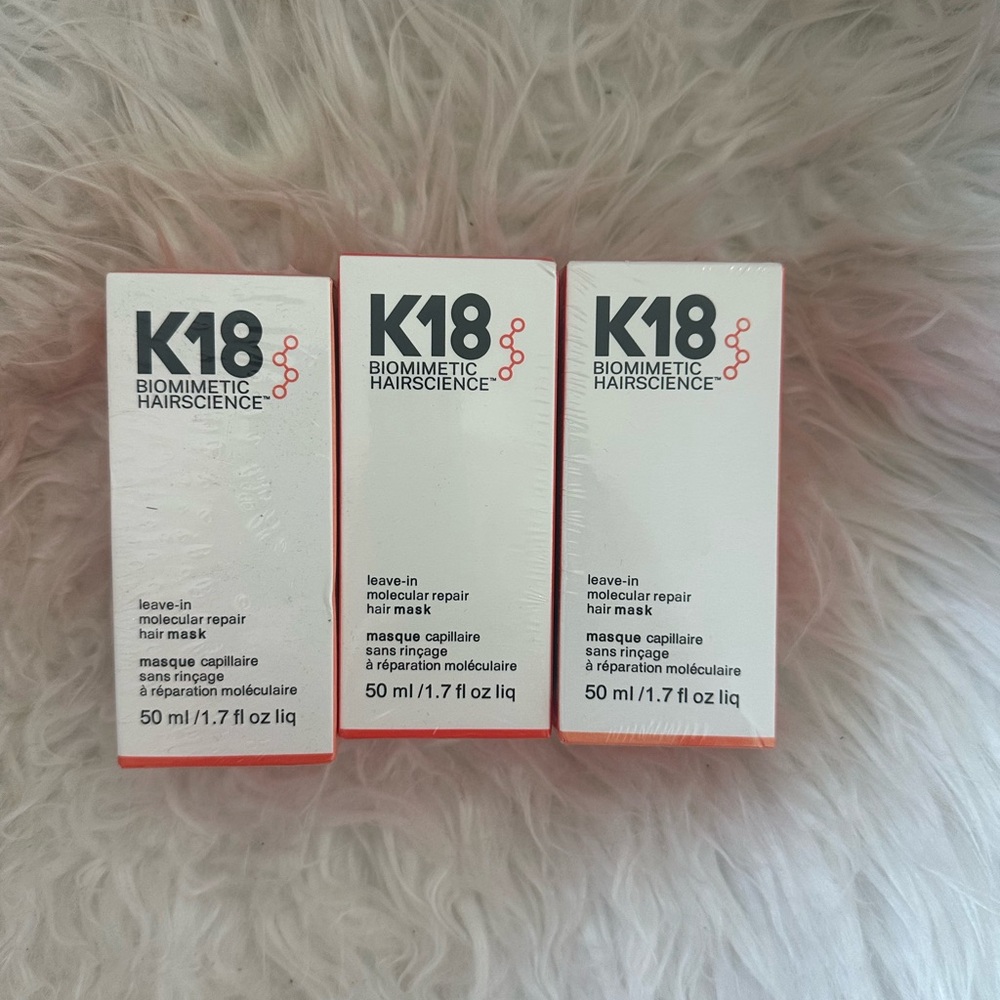 K18 Biomimetic Hairscience Leave-In Hair Mask - White and Red